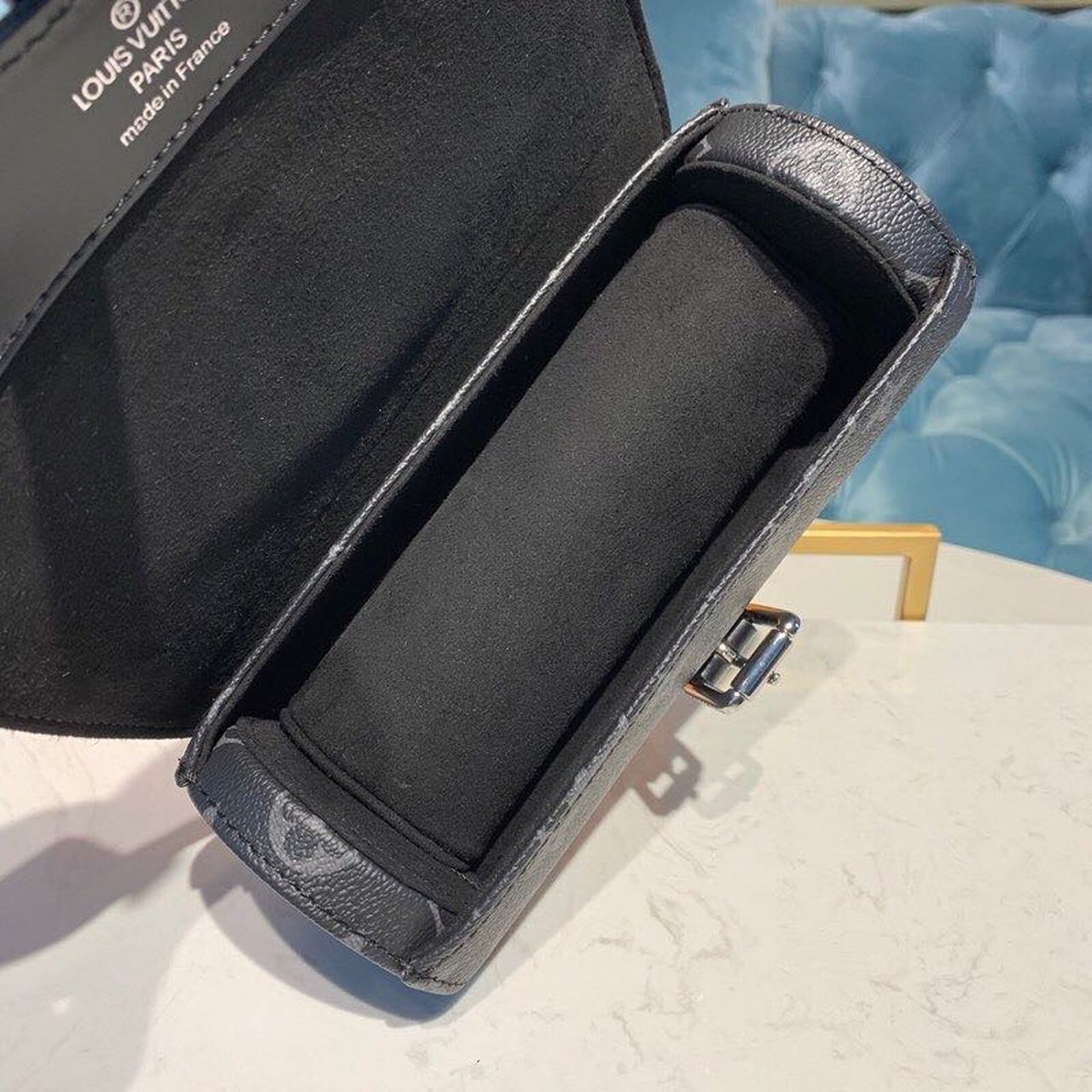 Top Quality 3 Watch Case Monogram Eclipse Canvas For MLB, Bags, LuGucciage 7.9in/20cm Top Quality M43385