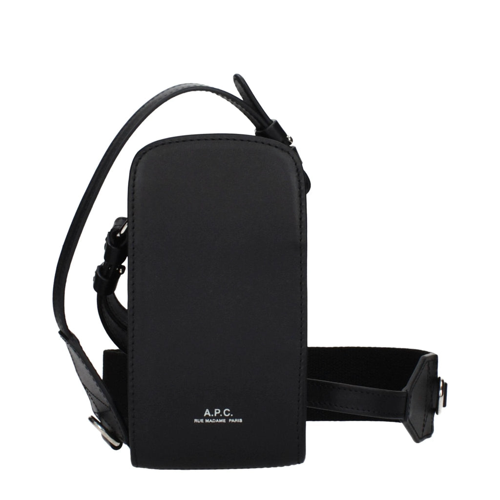 A.P.C. Black Leather Crossbody Bag
