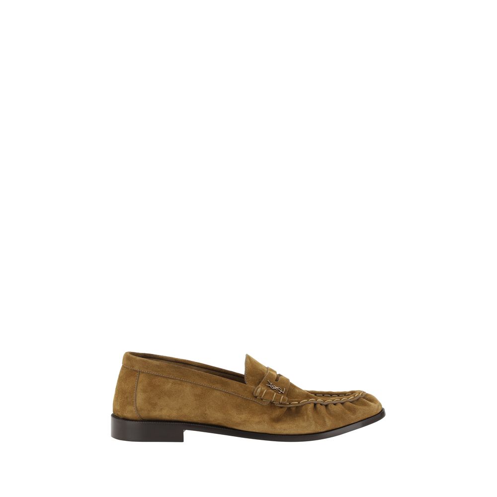 Saint Laurent Brown Calf Leather Bos Taurus Slip-On Men's Loafers