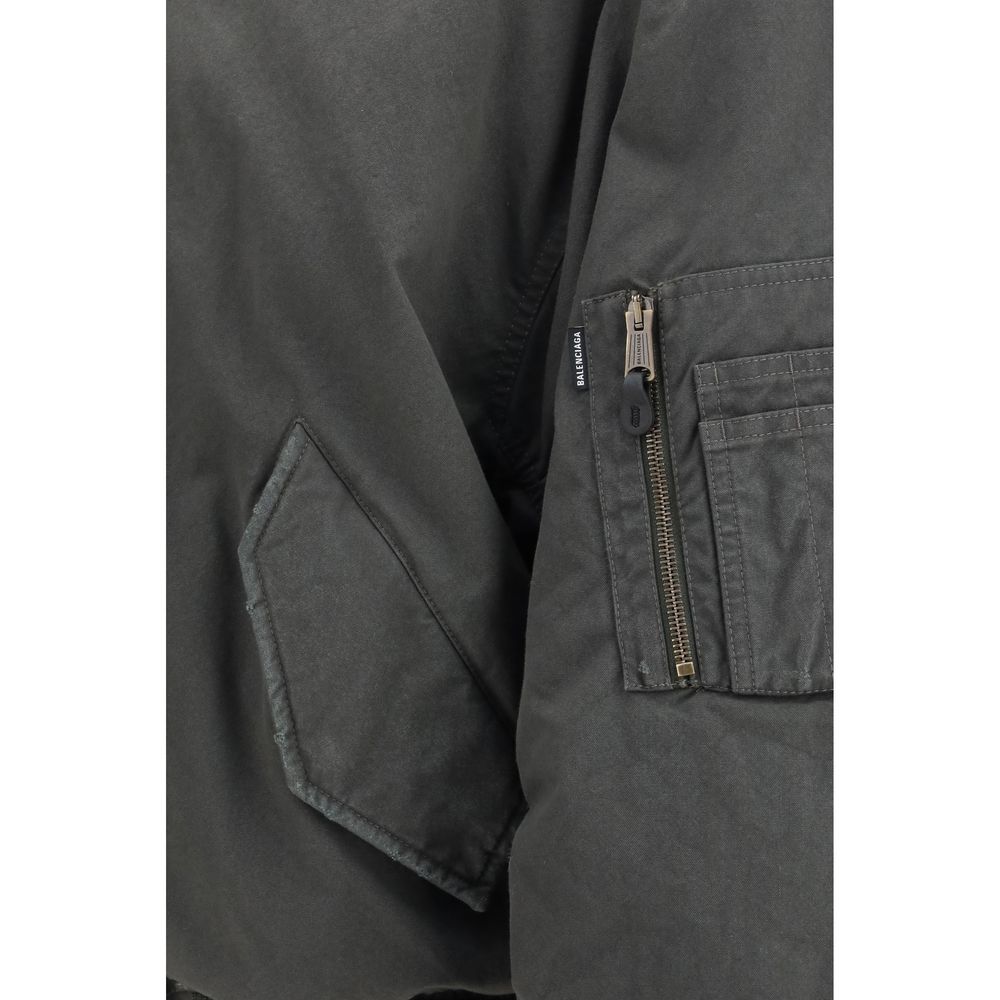 Balenciaga Gray Cotton Men's Bomber