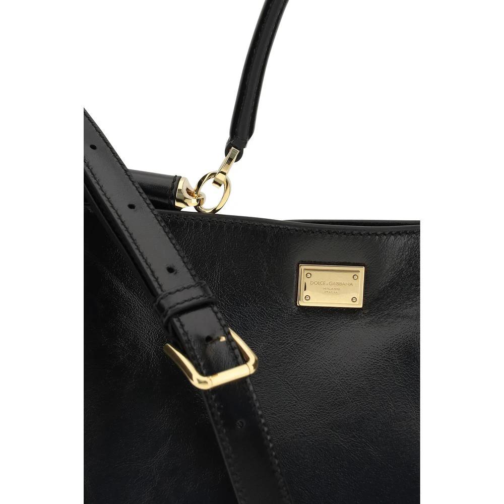 Dolce & Gabbana Black Calf Leather Bos Taurus Shoulder Bag