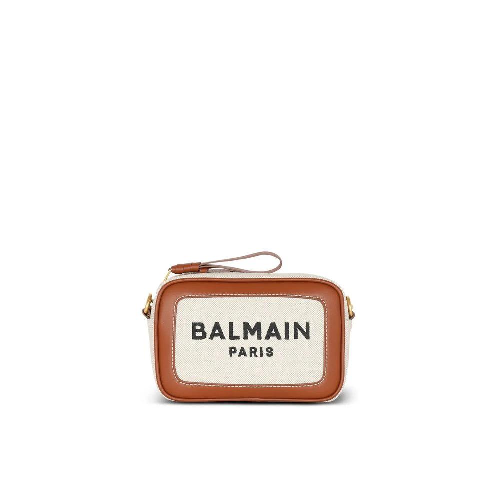 Balmain Brown Cotton Shoulder Bag