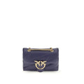 PINKO Purple Calf Leather Bos Taurus Shoulder Bag