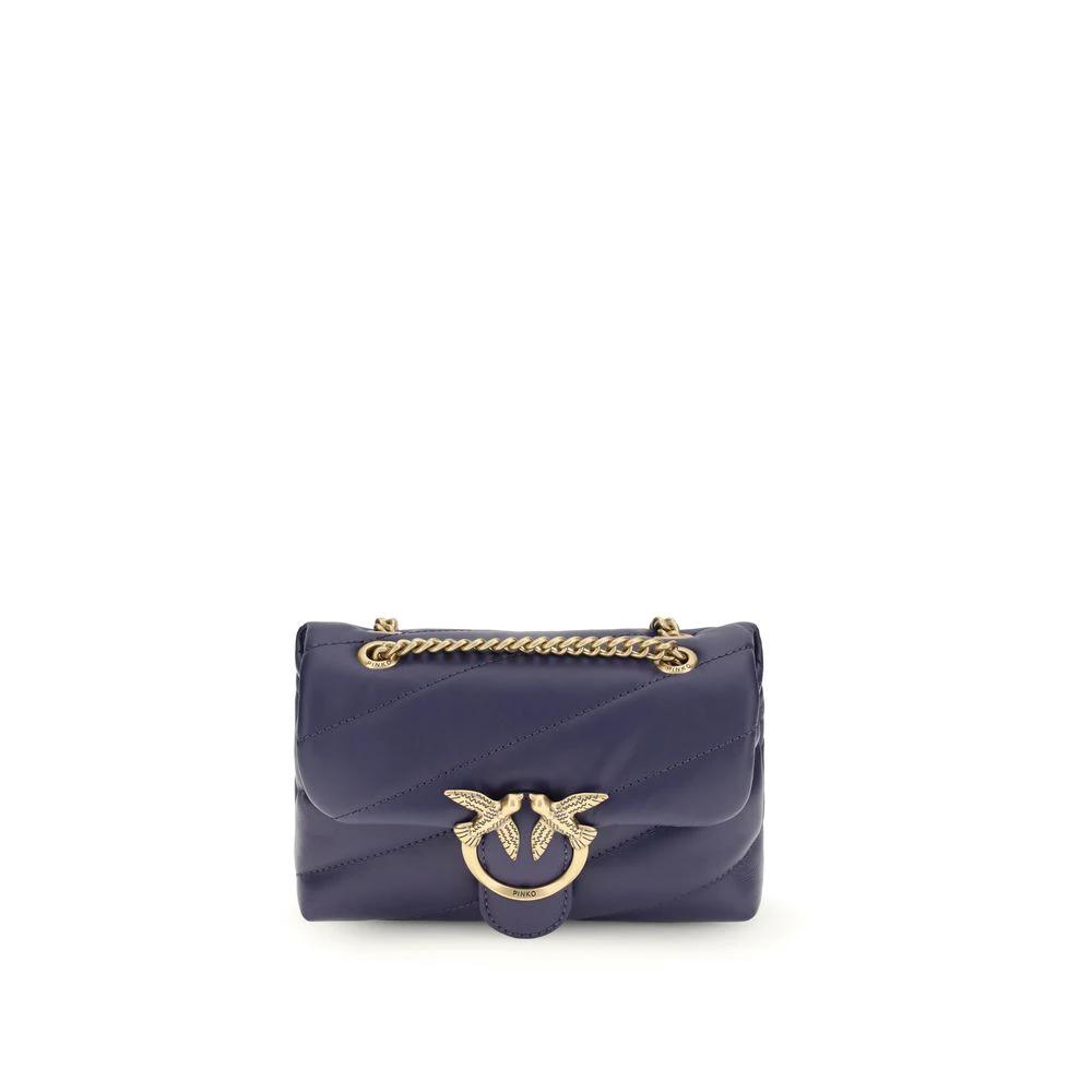 PINKO Purple Calf Leather Bos Taurus Shoulder Bag