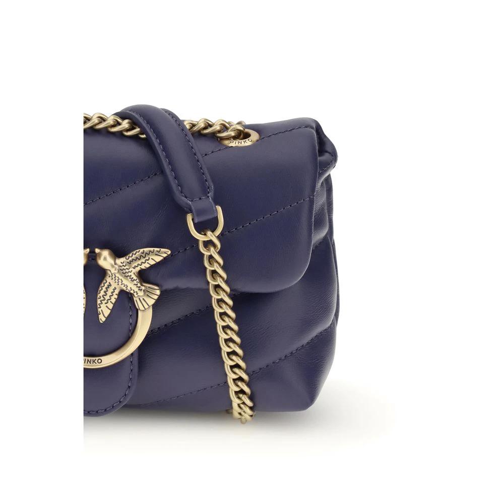 PINKO Purple Calf Leather Bos Taurus Shoulder Bag
