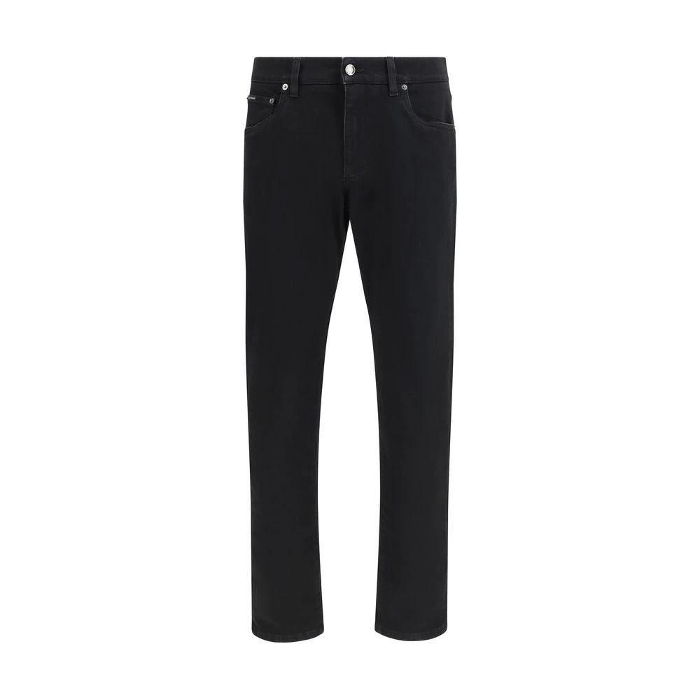 Dolce & Gabbana Black Cotton Slim Fit Jeans