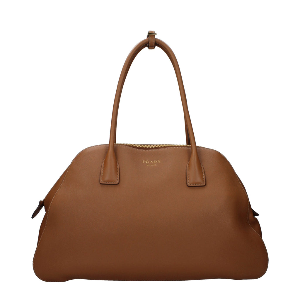 Prada Brown Leather Shoulder Women's Bag