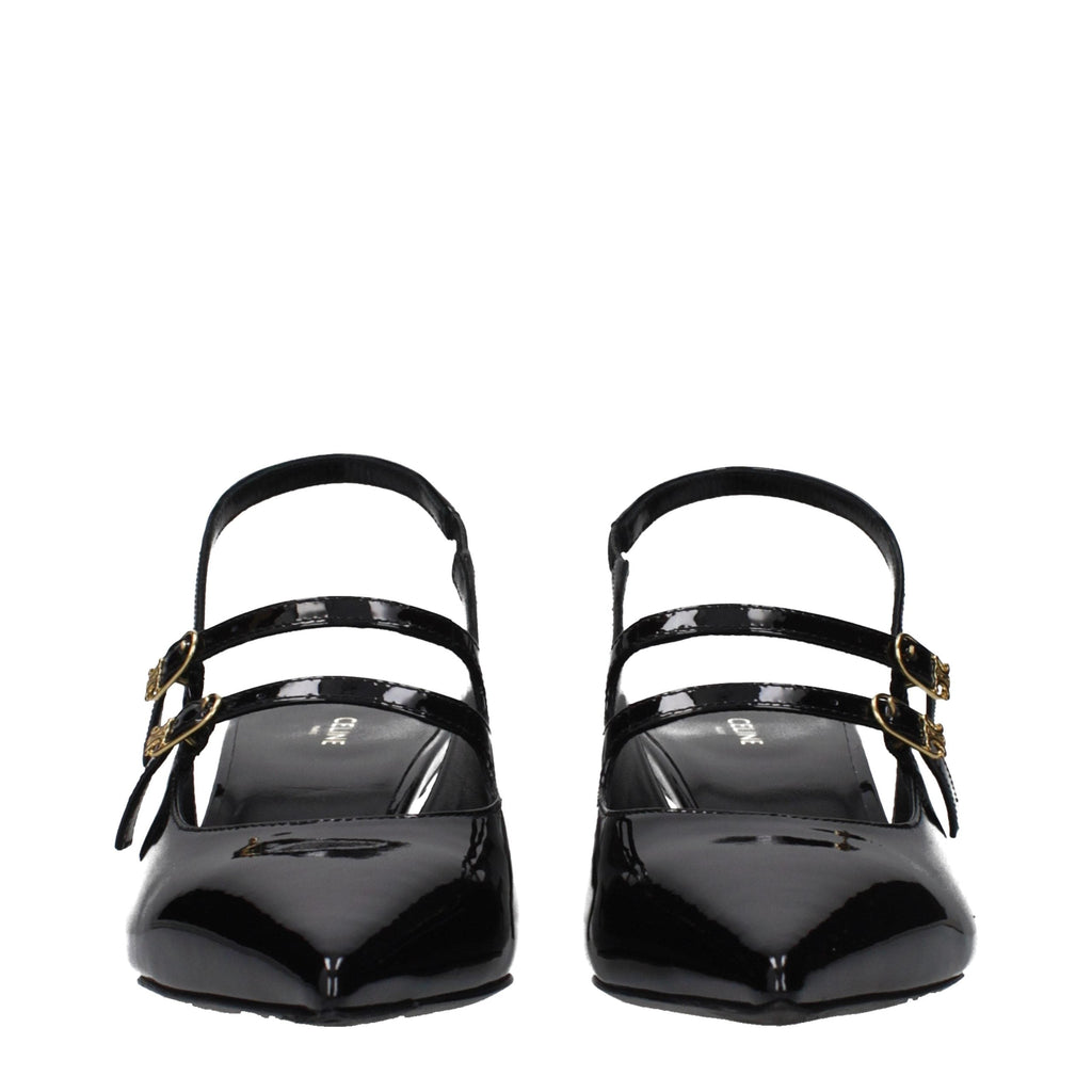 Celine Black Leather Women's Sandals