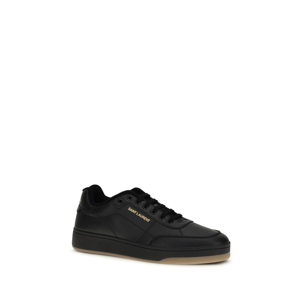 Saint Laurent Black Calf Leather Bos Taurus Low Top Men's Sneakers