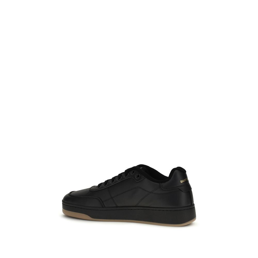Saint Laurent Black Calf Leather Bos Taurus Low Top Men's Sneakers