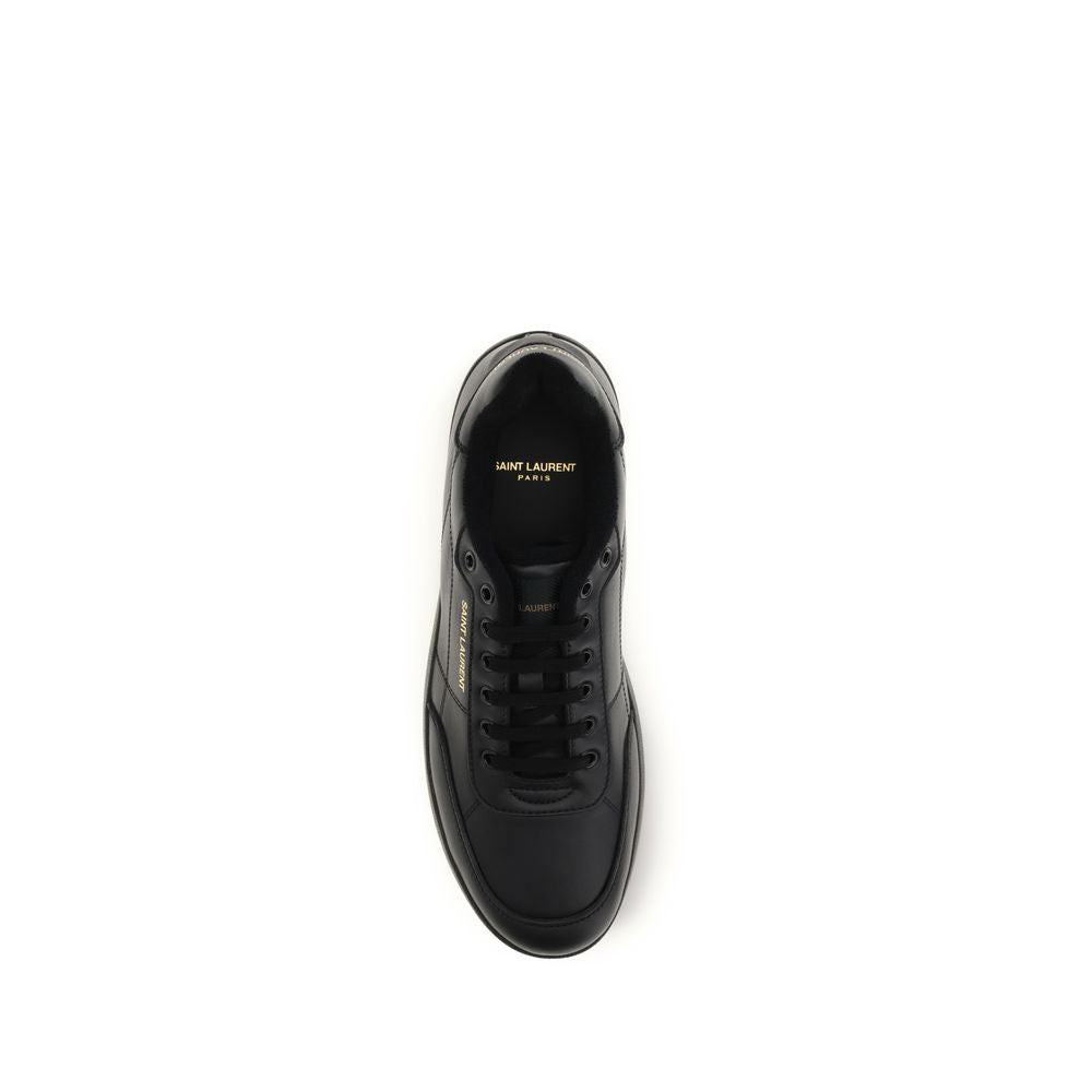 Saint Laurent Black Calf Leather Bos Taurus Low Top Men's Sneakers