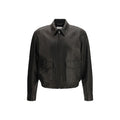 Saint Laurent Black Lamb Ovis Aries Aries Leather Men's Jacket