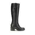 Chloé Black Calf Leather Bos Taurus Lace-Up Women's Boots