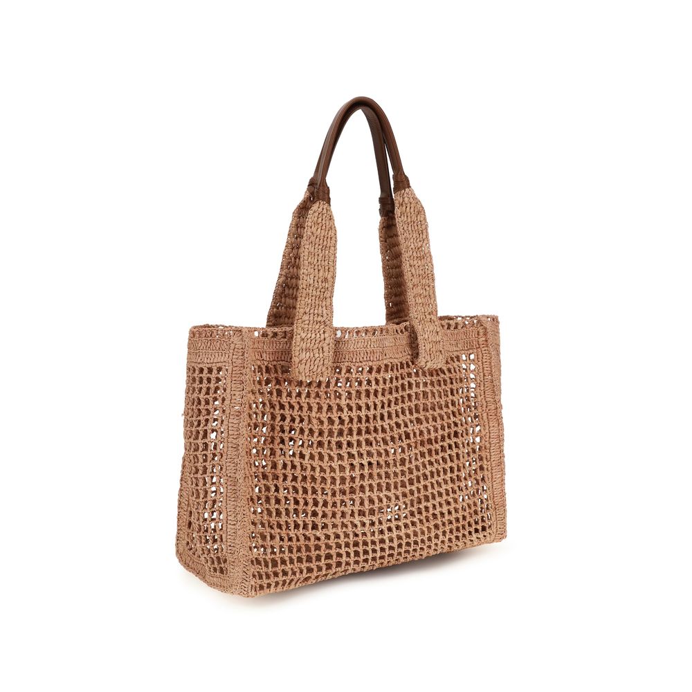 Chloé Beige Raffia Shoulder Women's Bag