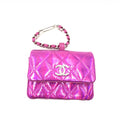 Chanel Iridescent Pink Quilted Leather Women's Pouch