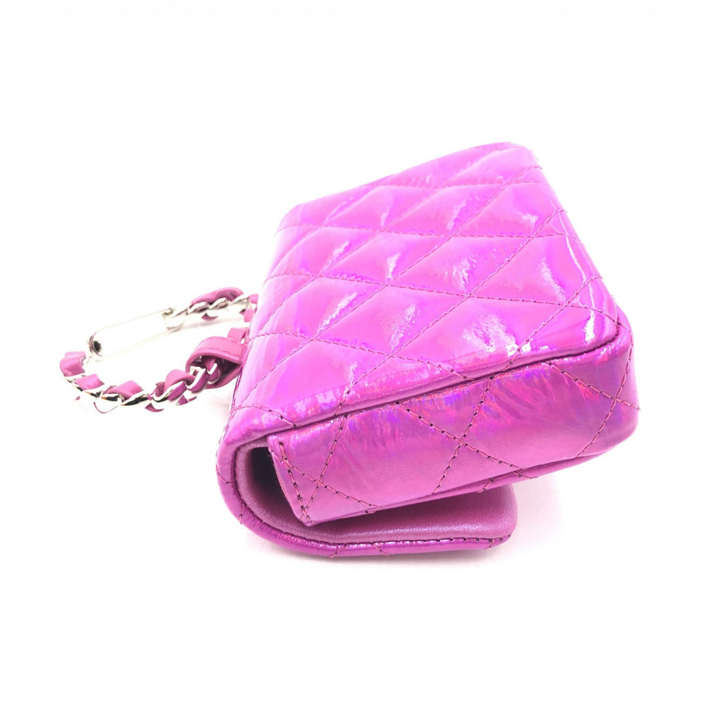 Chanel Iridescent Pink Quilted Leather Women's Pouch