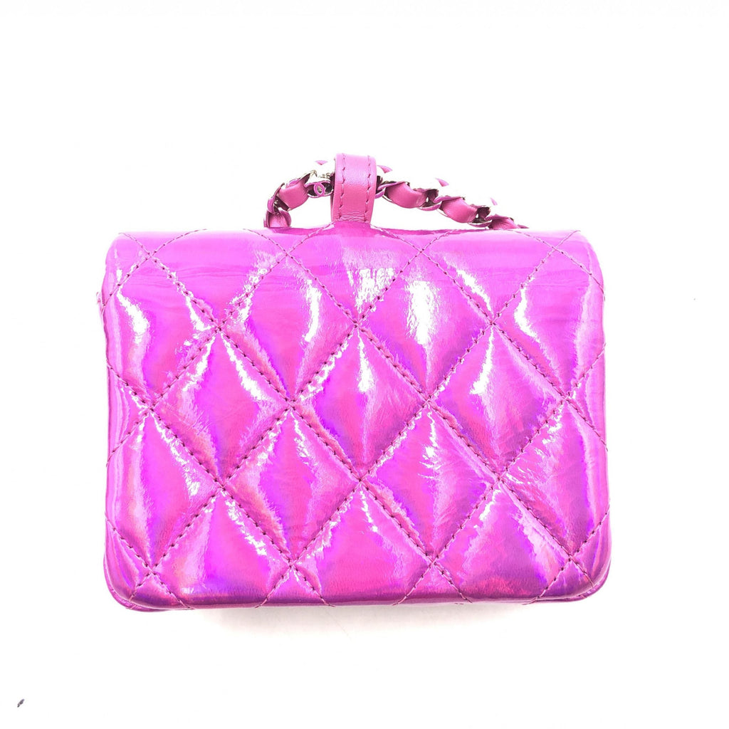Chanel Iridescent Pink Quilted Leather Women's Pouch