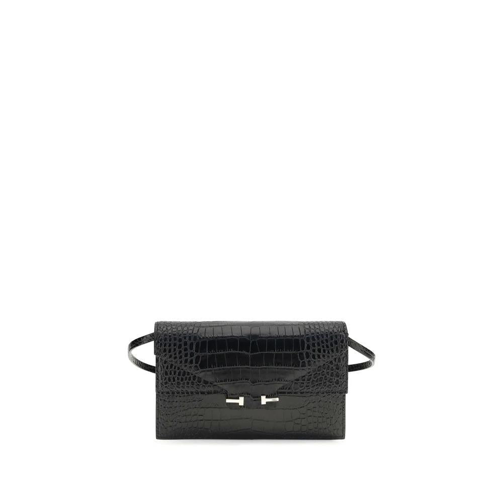 Tom Ford Black Calf Leather Bos Taurus Shoulder Bag
