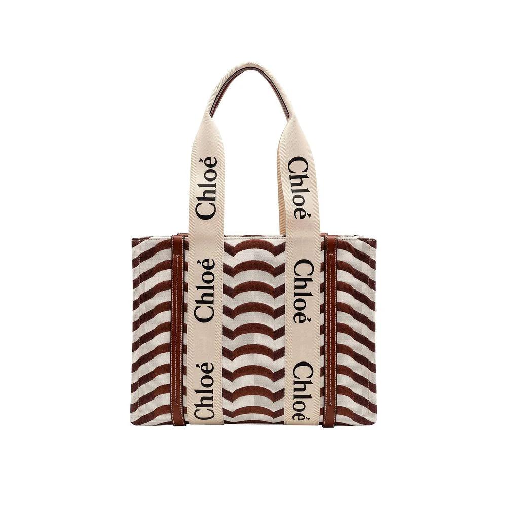 Chloé Beige Linen Tote Bag