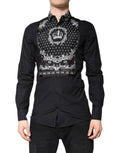 Dolce & Gabbana Black White Bandana GOLD Formal Dress Shirt