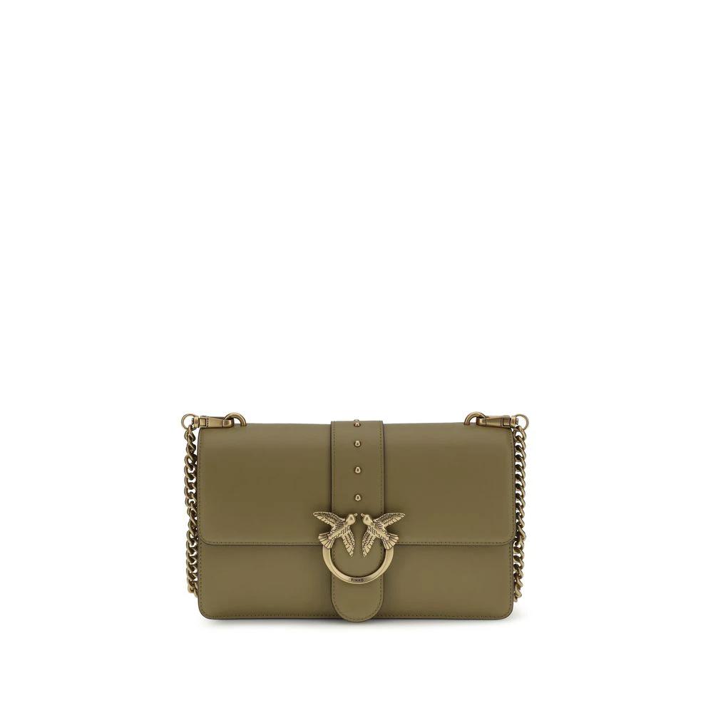PINKO Bicolor Calf Leather Bos Taurus Shoulder Bag