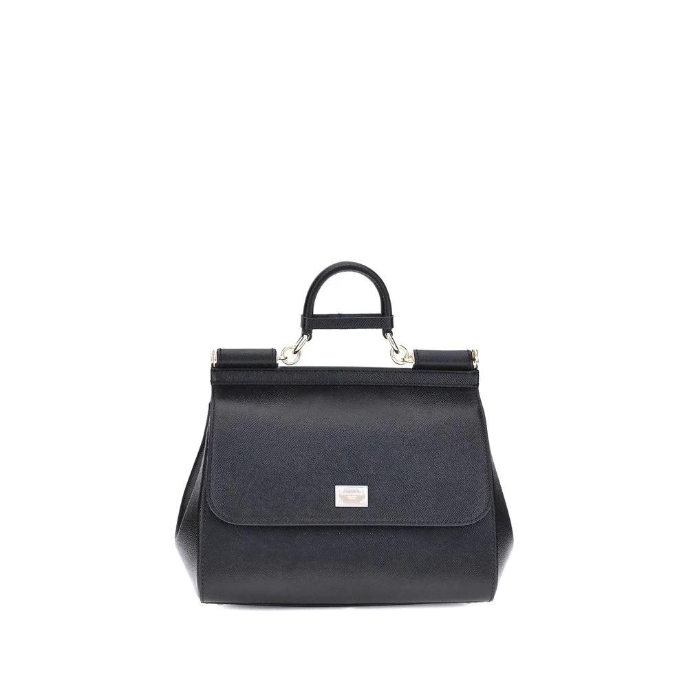 Dolce & Gabbana Black Calf Leather Bos Taurus Handbag