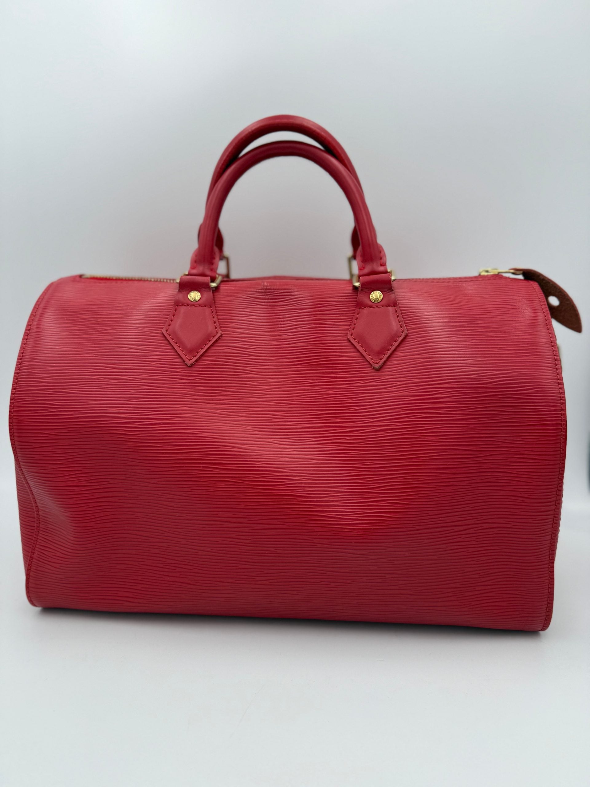 Louis Vuitton LOUIS VUITTON Speedy 35 EPI Red Women's Handbag