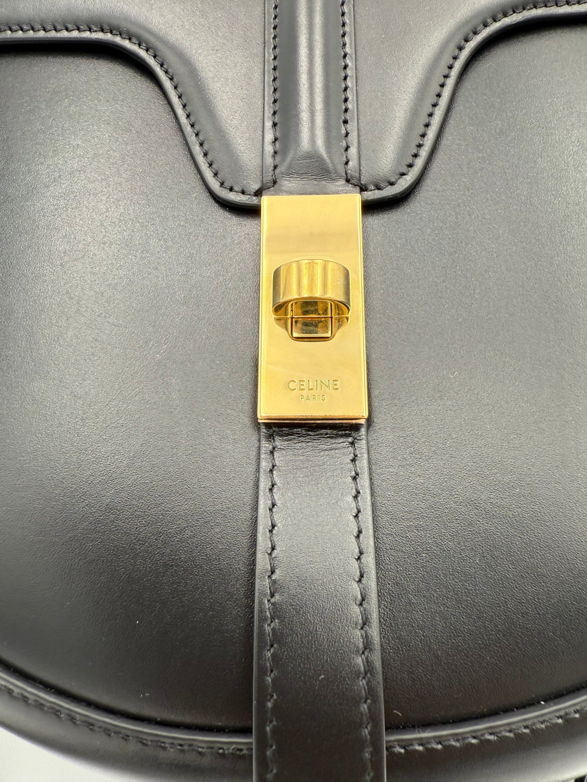 Celine CELINE Sac 16 Besace Black Large Women's Bag