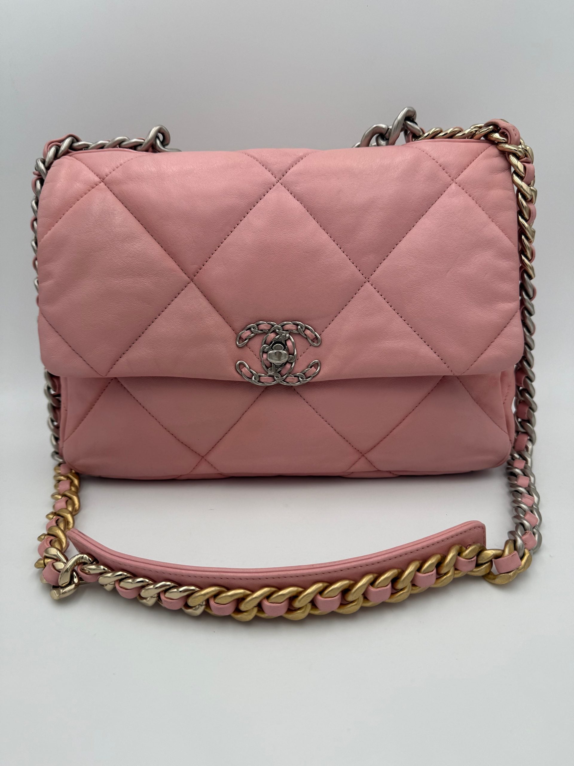 Chanel CHANEL 19 Medium Pink Women's Handbag