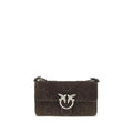 PINKO Brown Calf Leather Bos Taurus Shoulder Bag