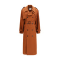 Saint Laurent Brown Cotton Trench Women's Coat
