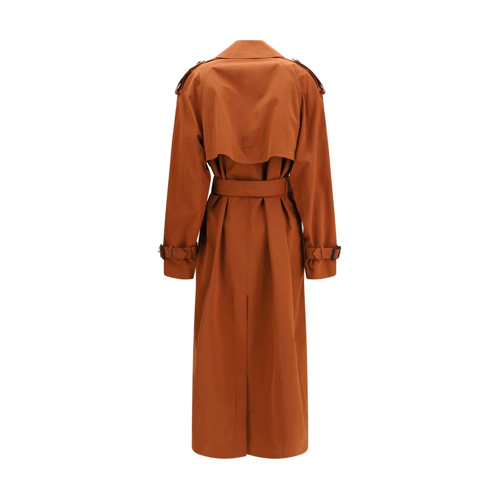 Saint Laurent Brown Cotton Trench Women's Coat