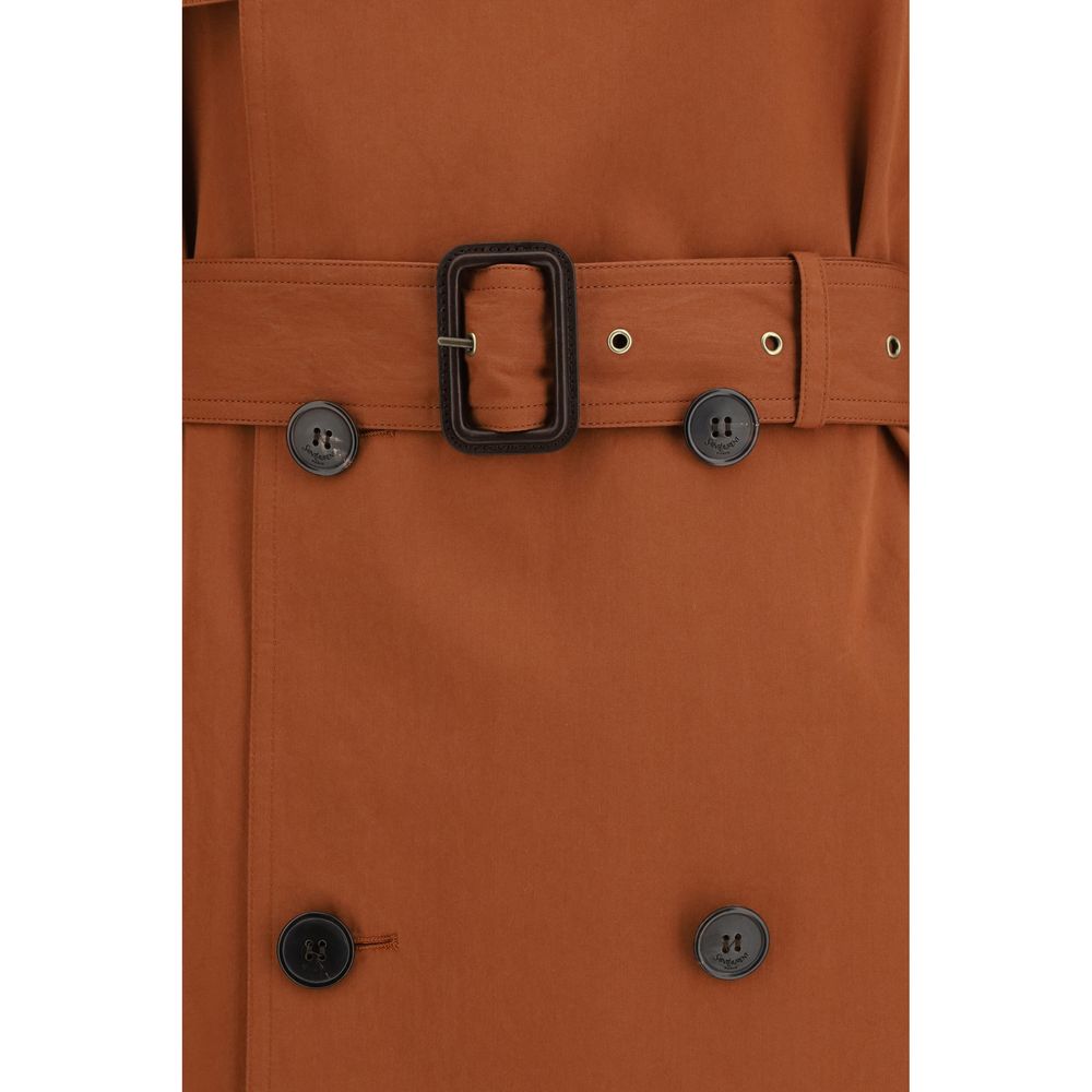Saint Laurent Brown Cotton Trench Women's Coat