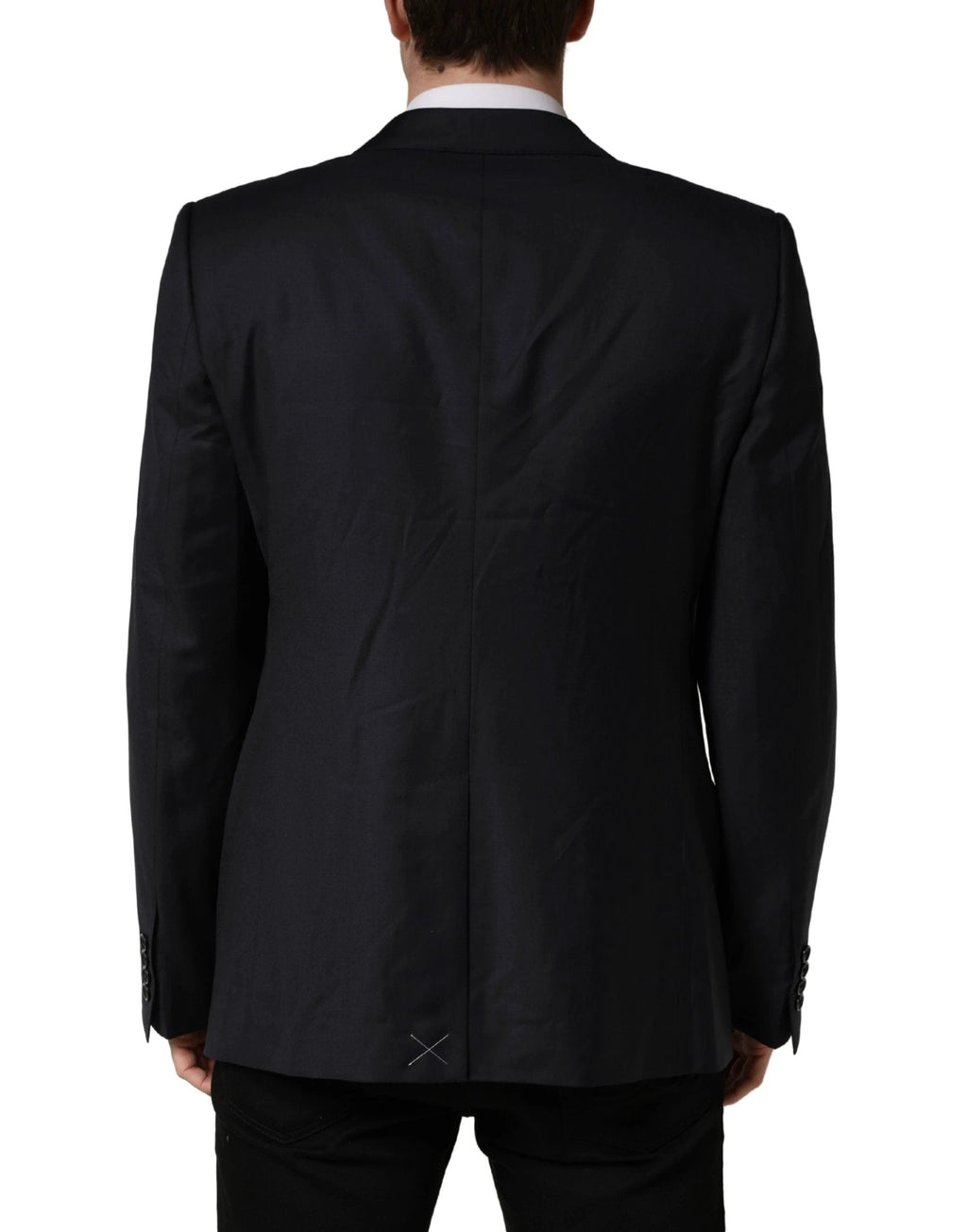 Dolce & Gabbana Black Wool Slim Fit Coat Men Jacket Blazer
