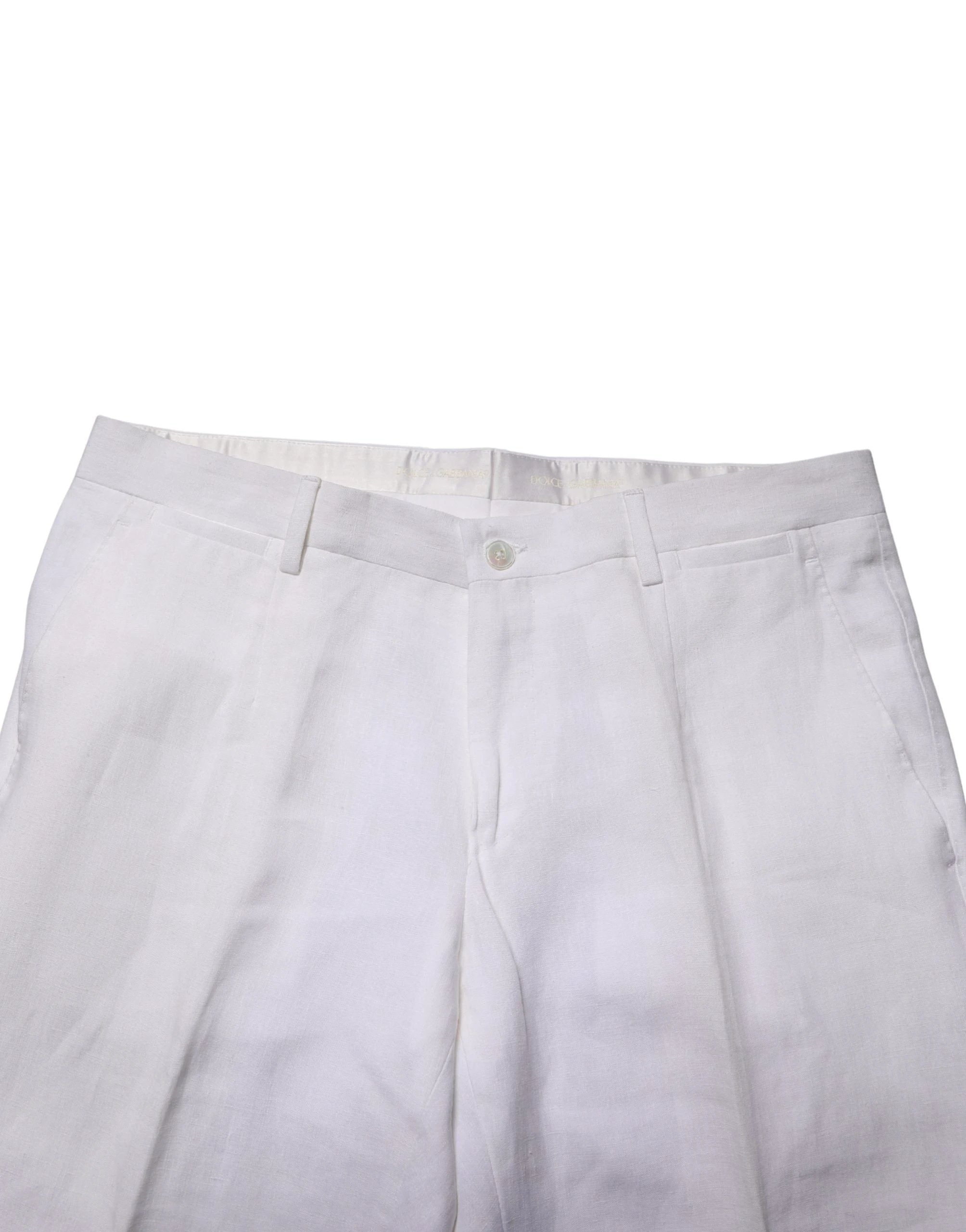 Dolce & Gabbana White SARTORIA Linen 2 Piece Men Formal Suit
