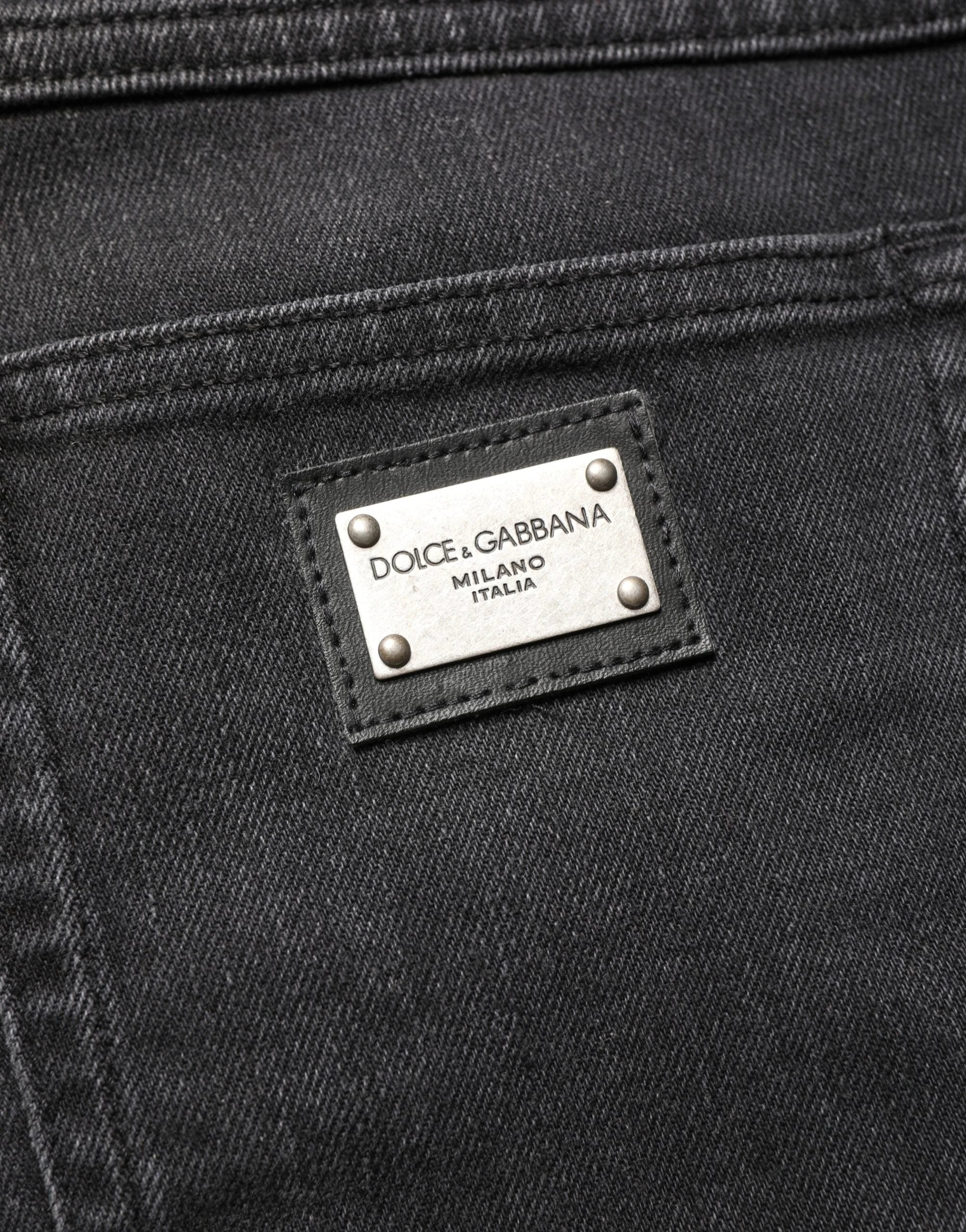 Dolce & Gabbana Black Cotton Stretch Regular SkinnyDenim Jeans