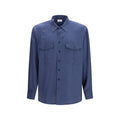 Saint Laurent Blue Viscose Dress Men's Shirt
