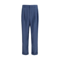Saint Laurent Blue Silk Dress Men's Pants
