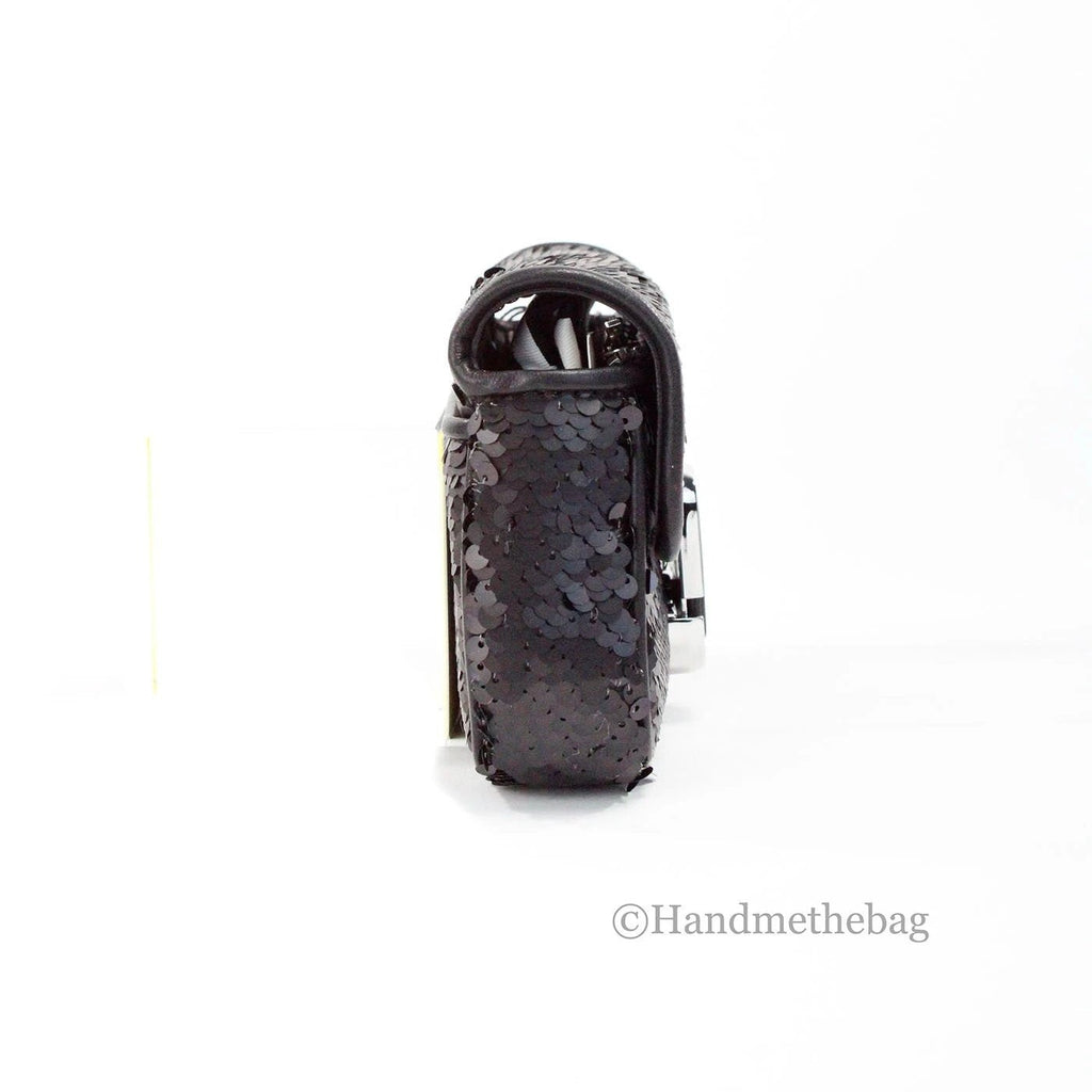 Marc Jacobs The Mini J Marc Shoulder Bag Black Sequined Crossbody Bag