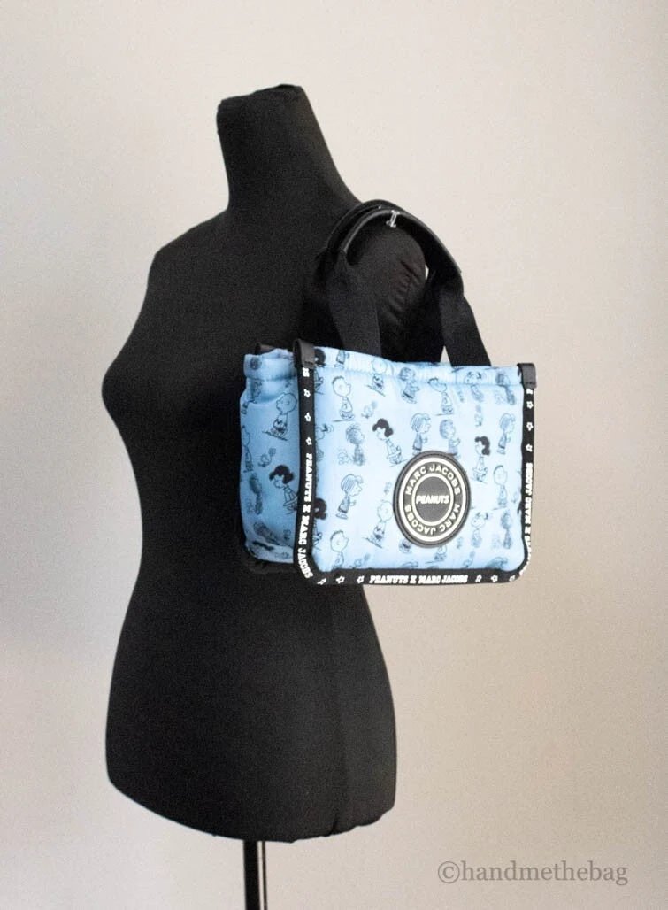 Marc Jacobs X Peanuts Air Blue Mini Puffy Nylon Tote Crossbody Bag Handbag Purse