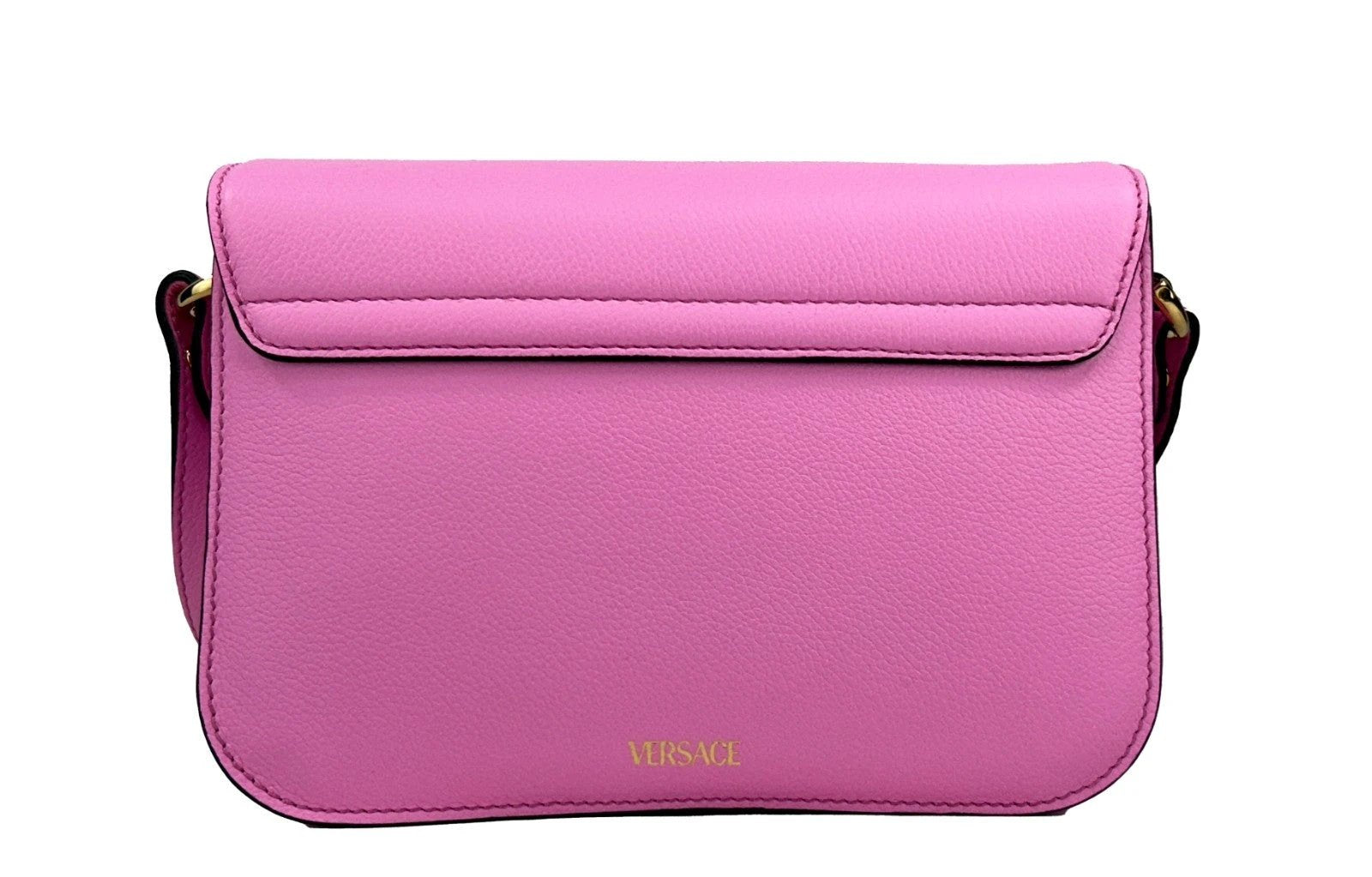 Versace La Medusa Pink Leather Shoulder Crossbody Bag Purse
