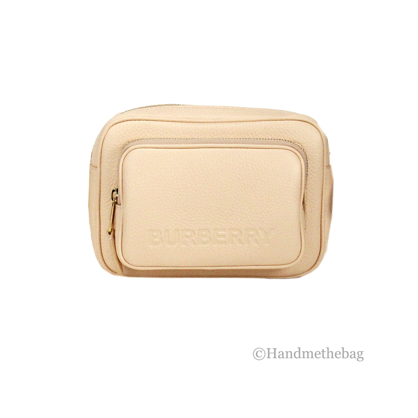 Burberry Burberry Small Branded Peach Pink Grainy Leather Camera Crossbody Women's Bag