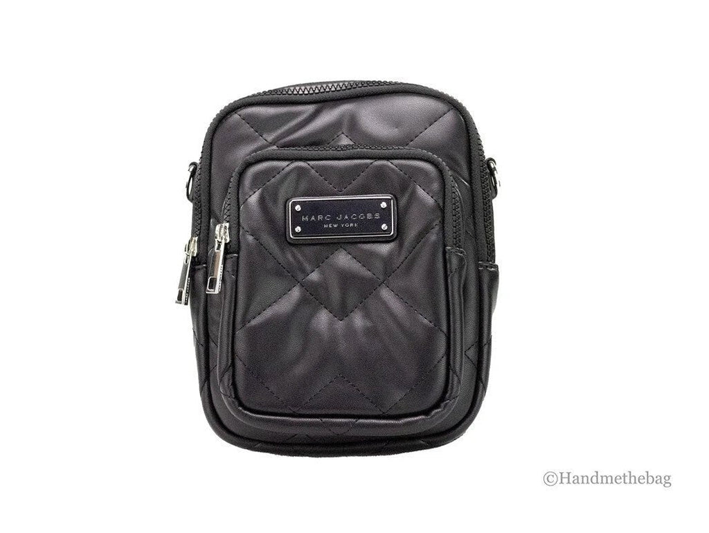 Marc Jacobs Pillow Small Black Quilted Smooth Leather Crossbody Handbag Purse