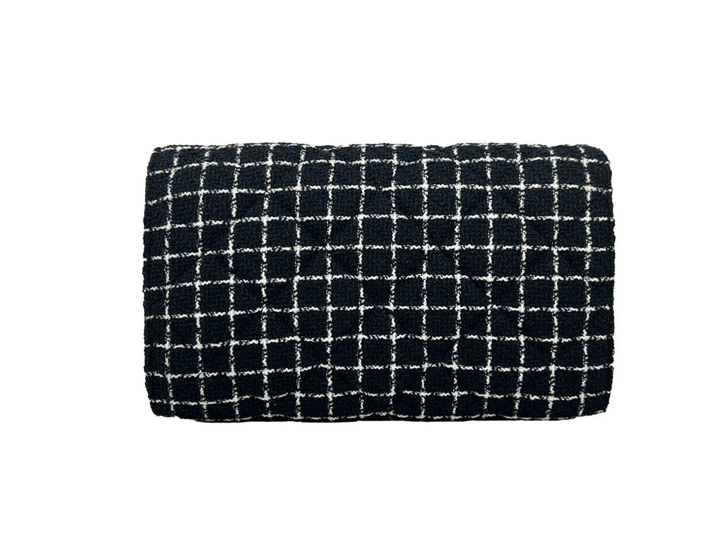 Versace Wallet On A Chain Fabric Black Crossbody Bag