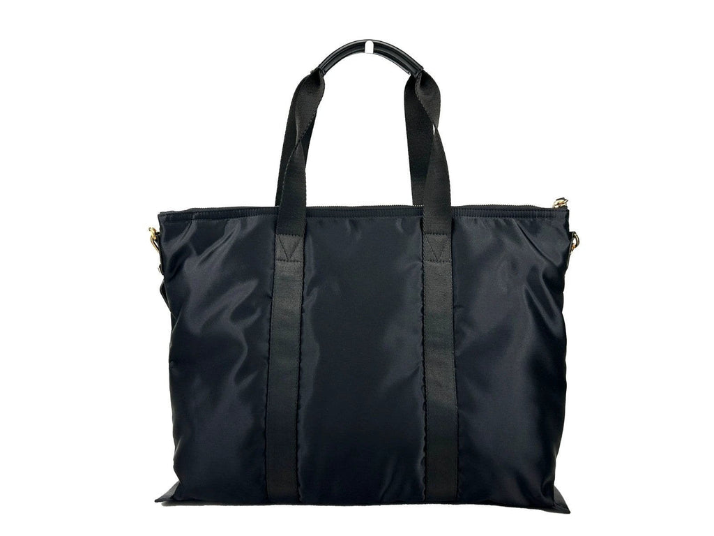 Versace Black Nylon Fabric La Medusa Shoulder Tote Bag