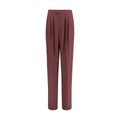 Saint Laurent Purple Silk Dress Women's Pants