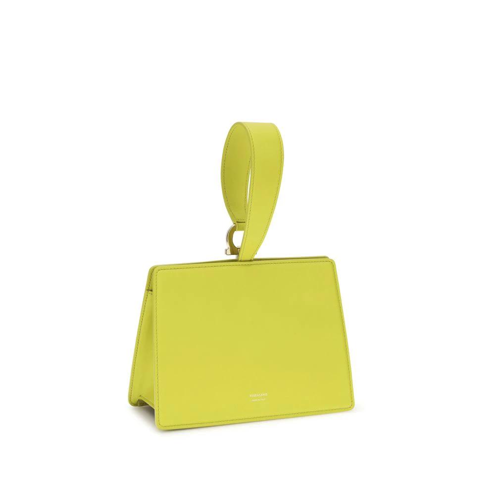 Ferragamo Bicolor Calf Leather Bos Taurus Clutch Bag
