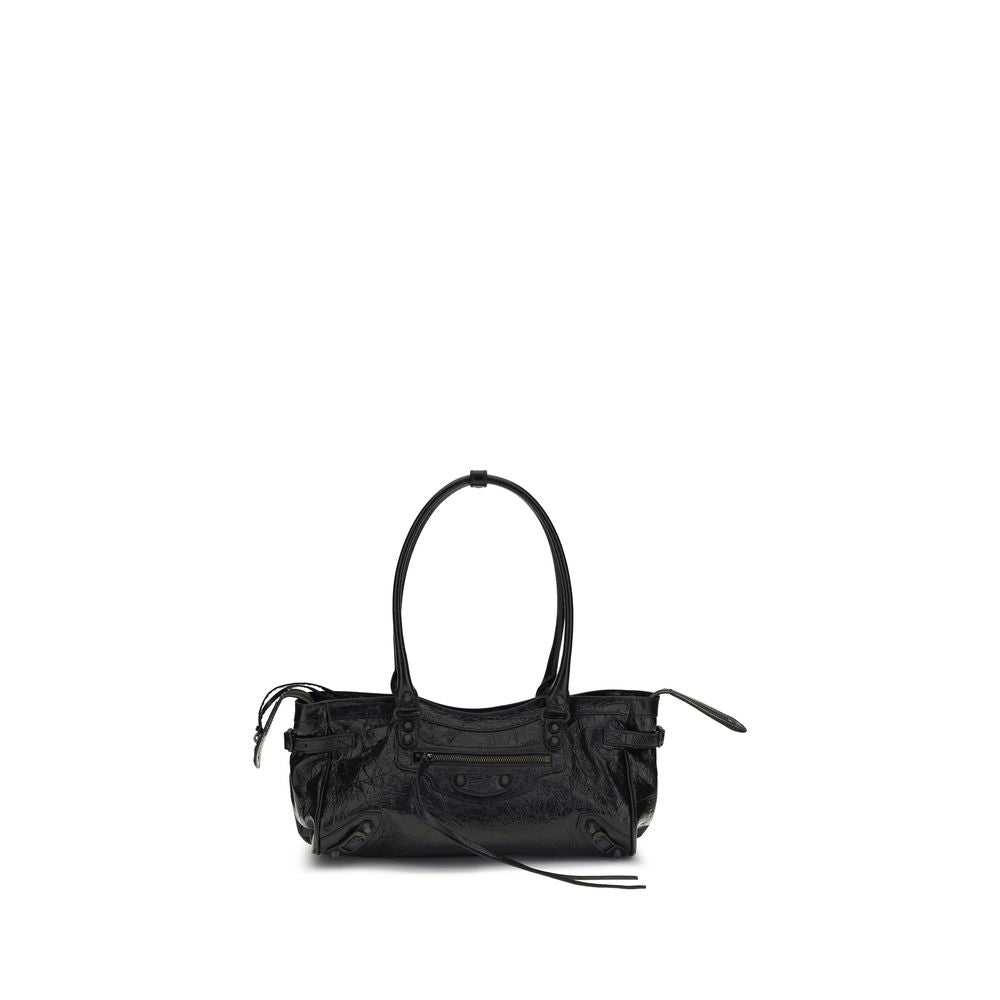 Balenciaga Black Calf Leather Bos Taurus Shoulder Women's Bag