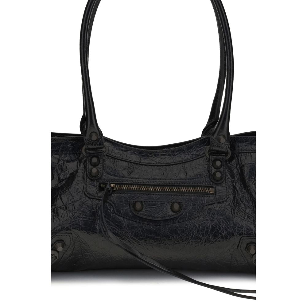 Balenciaga Black Calf Leather Bos Taurus Shoulder Women's Bag