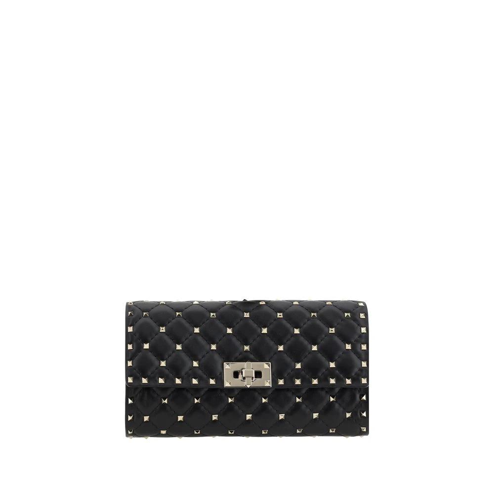 Valentino Garavani Black Calf Leather Bos Taurus Shoulder Bag